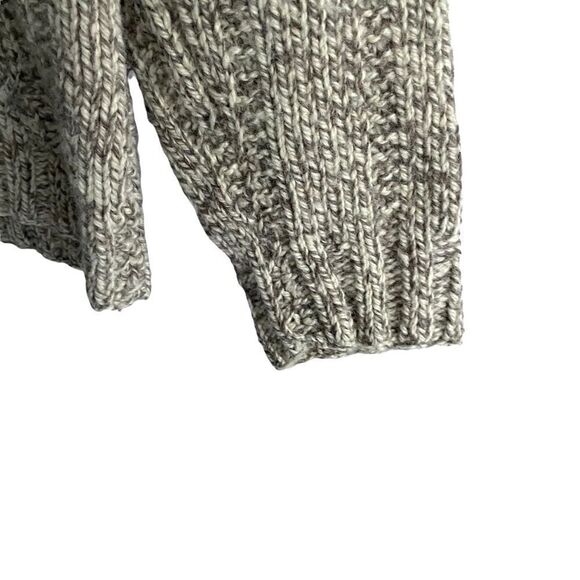 HANDKNIT Wool Chunky Knit Cable Knit Fisherman’s Sweater Tan M - Picture 5 of 8